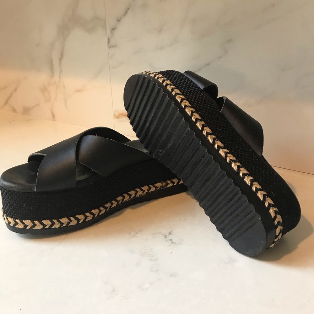 Platform espadrilles-black cross - Picture 4 of 6